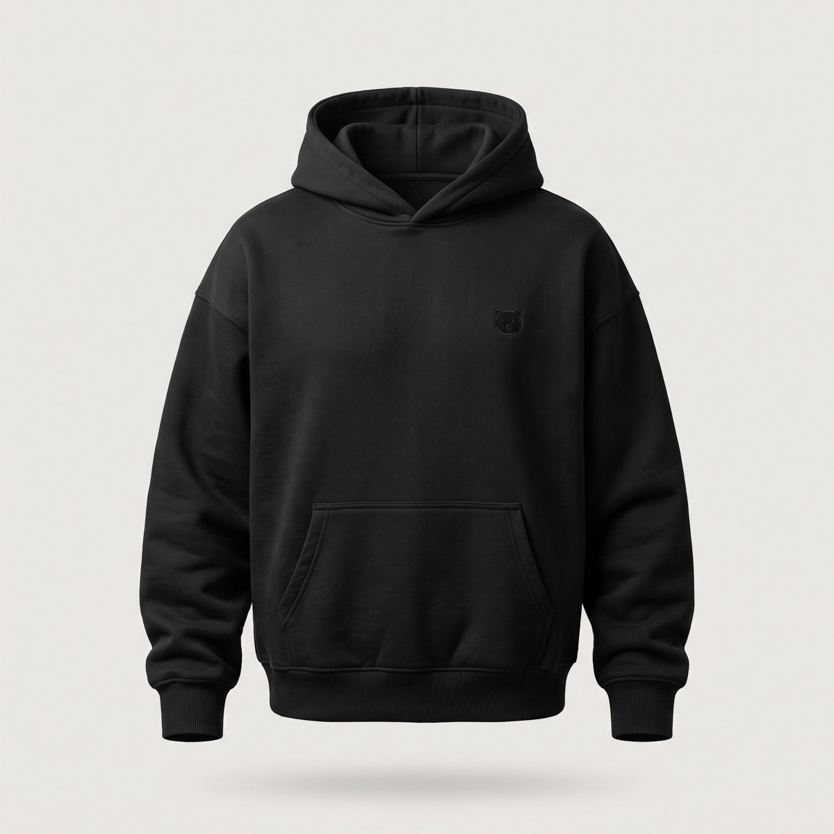 Heavyweight Bear Hoodie in Black